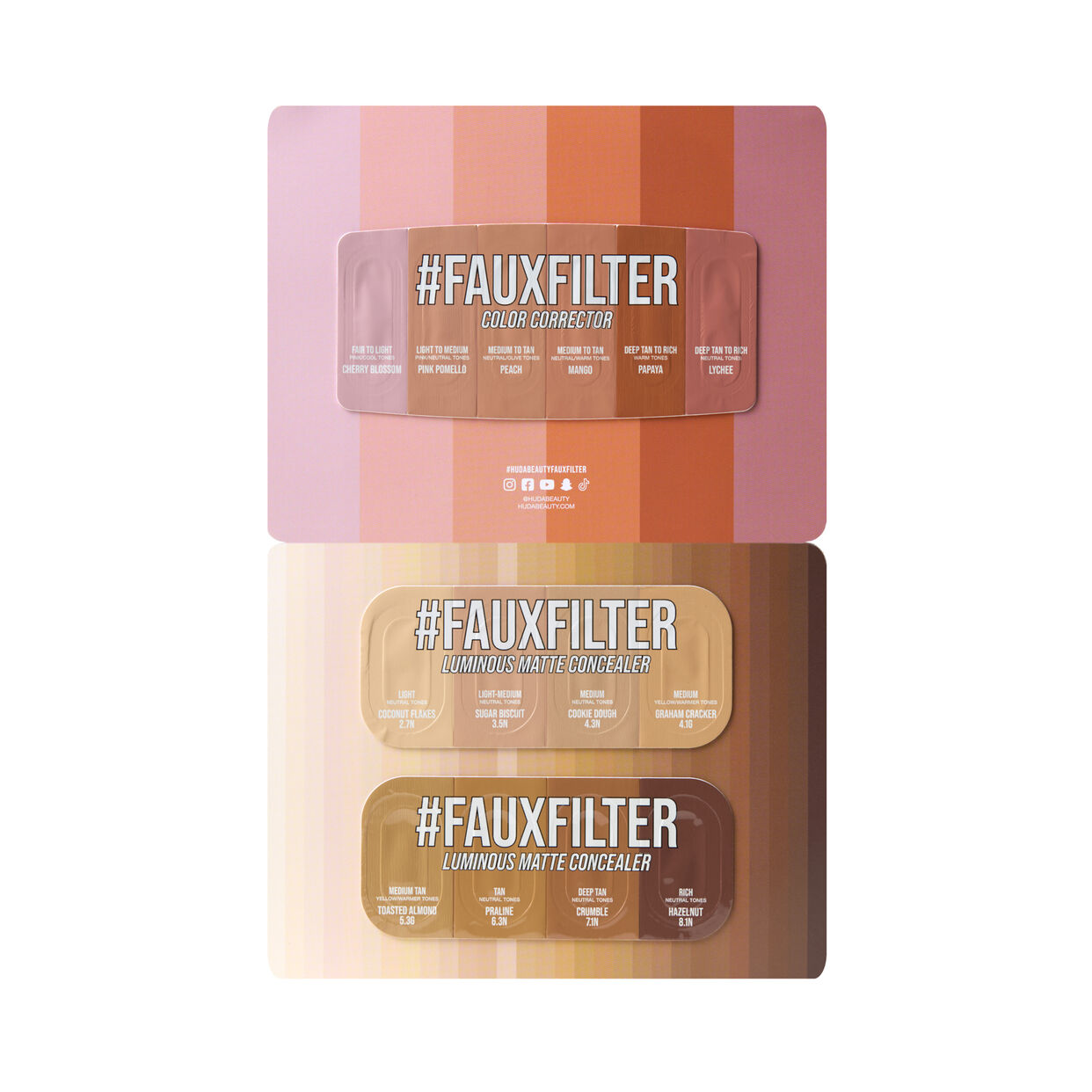 Faux Filter Concealer And Color Corrector Sample Card